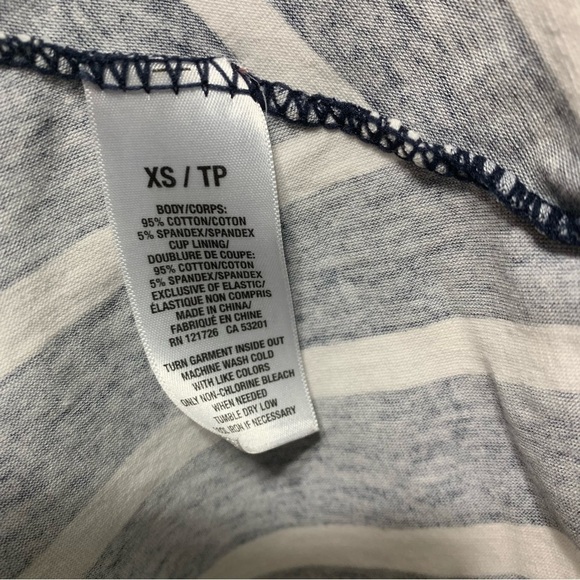 Aeropostale Open Back Stretch Blue & White Tank Top Skater Dress size XS - Picture 8 of 8